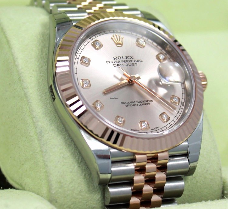 Rolex Datejust 41 41mm 126331 Jubilee 18k Rose Gold Ss Diamond Dial