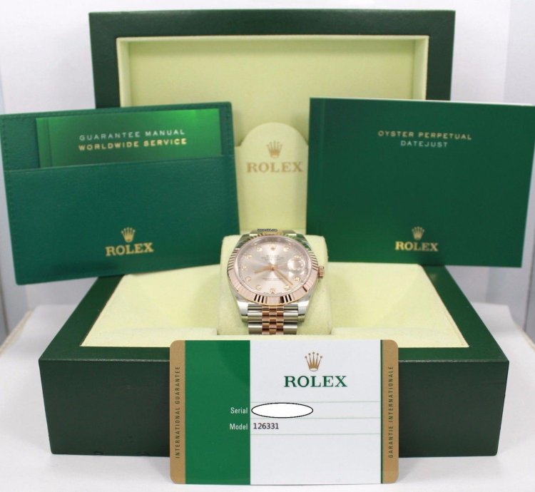Rolex Datejust 41 41mm 126331 Jubilee 18k Rose Gold Ss Diamond Dial