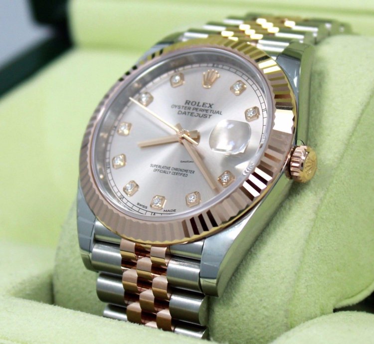 Rolex Datejust 41 41mm 126331 Jubilee 18k Rose Gold Ss Diamond Dial