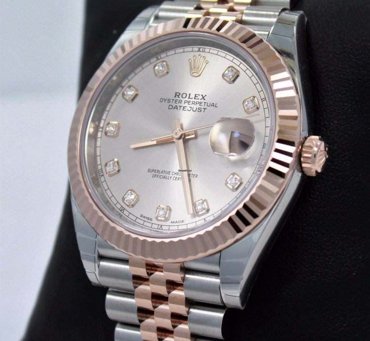 Rolex Datejust 41 41mm 126331 Jubilee 18k Rose Gold Ss Diamond Dial
