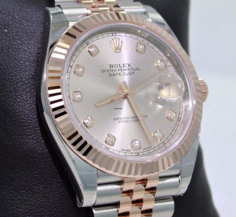 Rolex Datejust 41 41mm 126331 Jubilee 18k Rose Gold Ss Diamond Dial