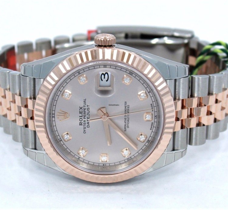 Rolex Datejust 41 41mm 126331 Jubilee 18k Rose Gold Ss Diamond Dial