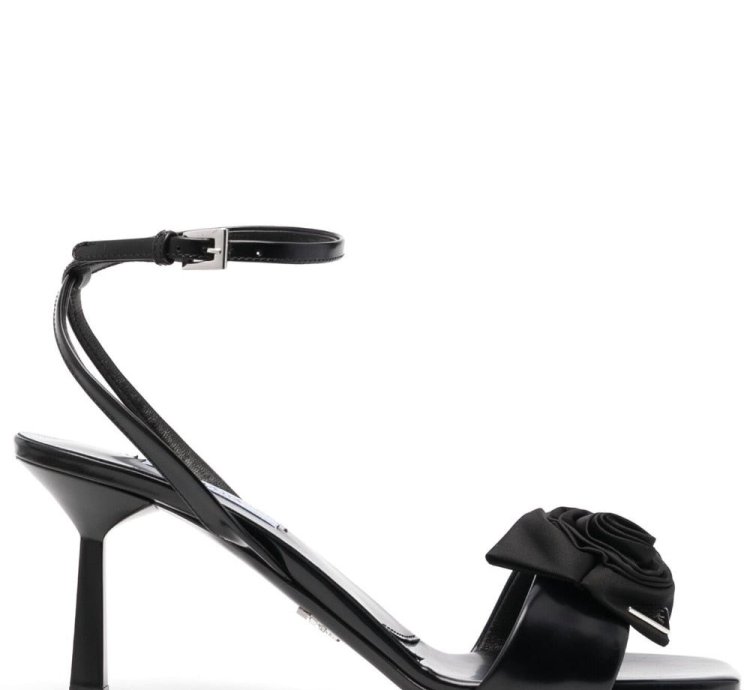 Prada Black Leather Sandal