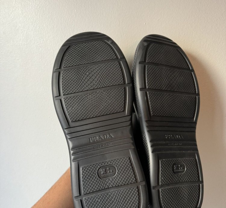 Prada Black Mellow Rubber Mules