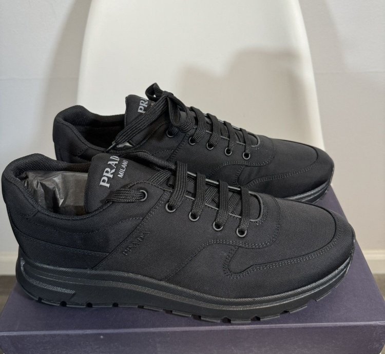 Prada Black Men Fabric Sneakers