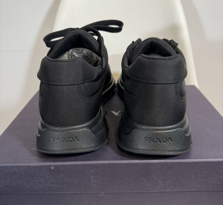 Prada Black Men Fabric Sneakers