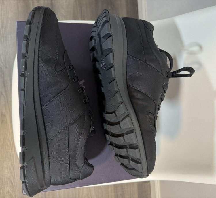 Prada Black Men Fabric Sneakers