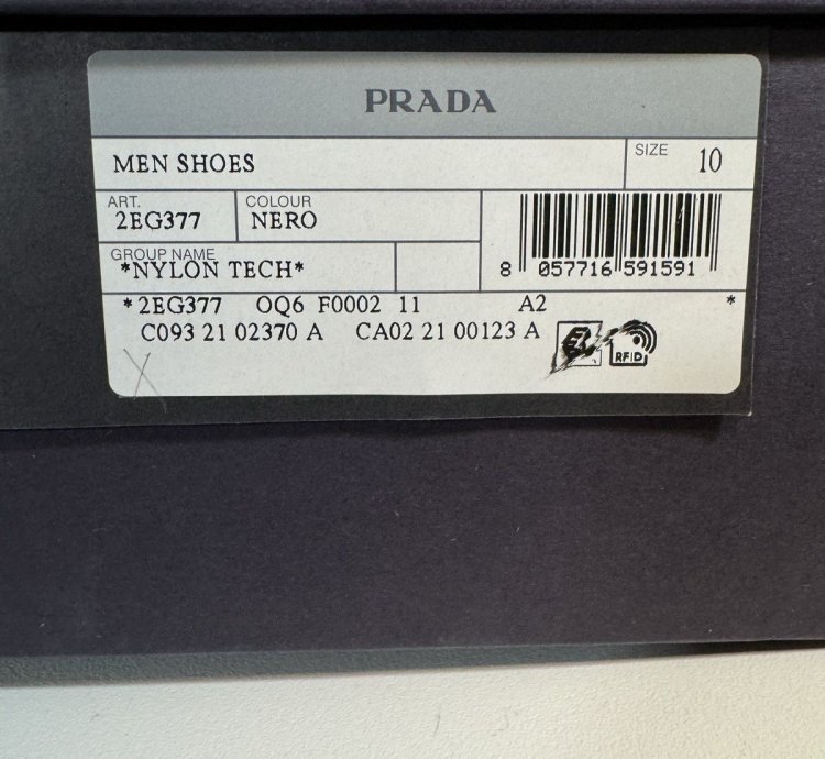 Prada Black Men Fabric Sneakers