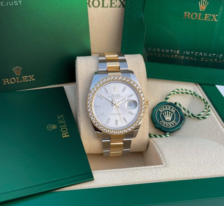 Rolex Datejust 41 41mm Full Set 2023 Unworn Diamanten 126333 Diamond Stahl Gold