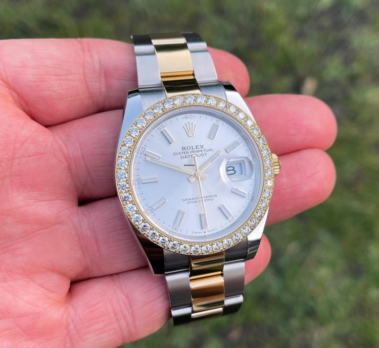 Rolex Datejust 41 41mm Full Set 2023 Unworn Diamanten 126333 Diamond Stahl Gold