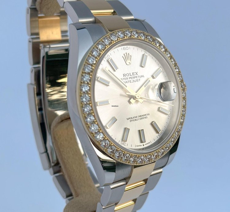 Rolex Datejust 41 41mm Full Set 2023 Unworn Diamanten 126333 Diamond Stahl Gold