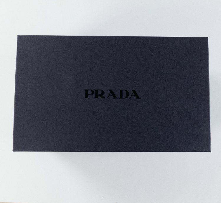 Prada Black Patent Leather Triangle Logo Slippers Flat Shoes