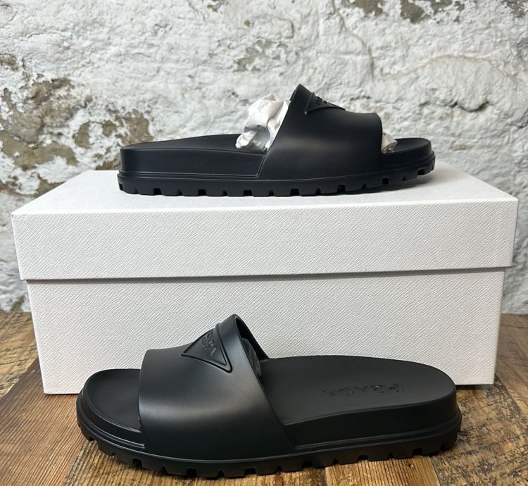 Prada Black Slide Size 7 New