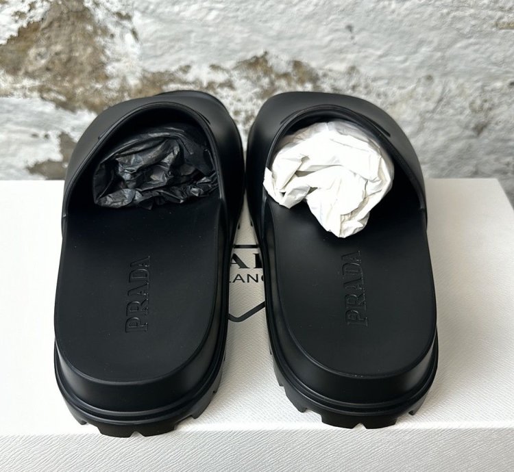 Prada Black Slide Size 7 New