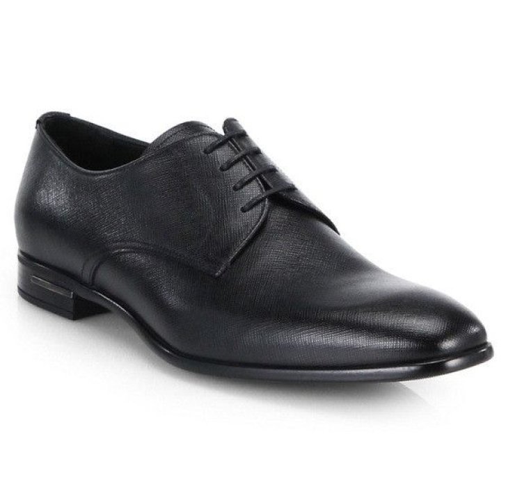 Prada Black Spazzolato Saffiano Loafers