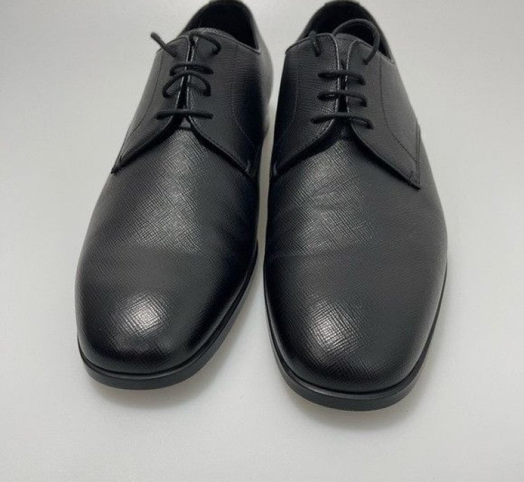 Prada Black Spazzolato Saffiano Loafers