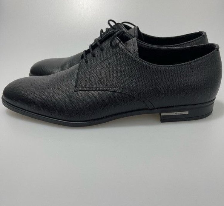 Prada Black Spazzolato Saffiano Loafers