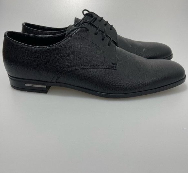 Prada Black Spazzolato Saffiano Loafers