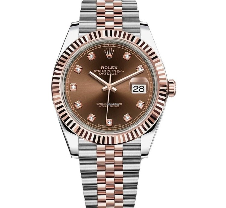 Rolex Datejust 41 Jubilee 126331-0004 41mm Stainless Steel Rose Gold Chocolate Diamond Dial 2024