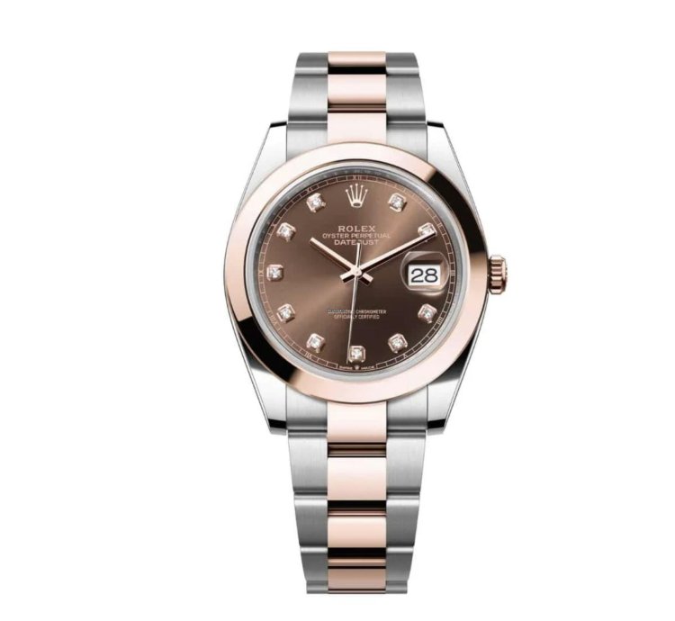 Rolex Datejust 41 New 2025 Chocolate Diamond Two Tone Rose Gold Smooth Bezel Oyster Bracelet