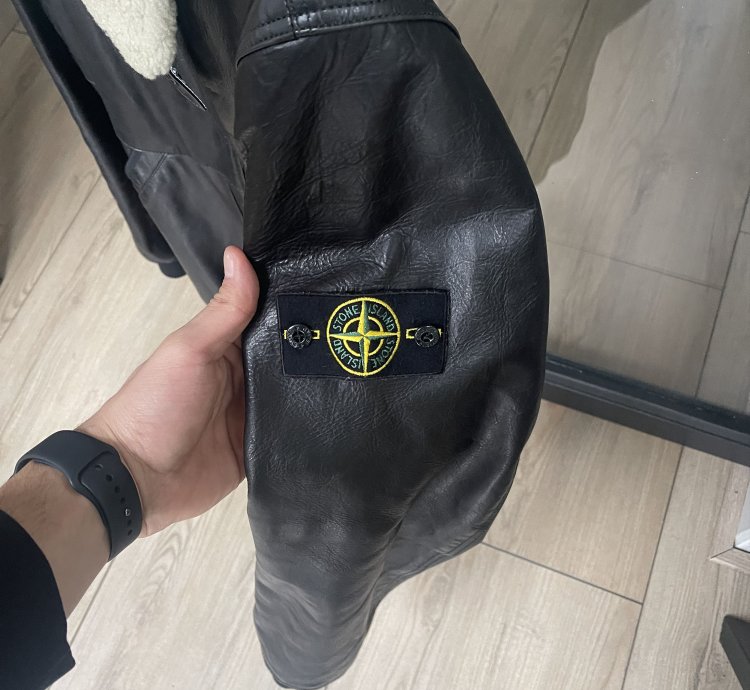 Stone Island Leather Flying Pilot 30th Anniversary Zip Up