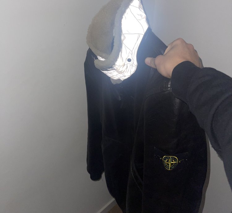 Stone Island Leather Flying Pilot 30th Anniversary Zip Up