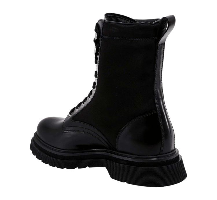 Prada Brushed Leather Combat Boots