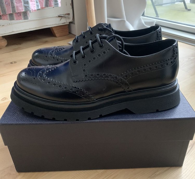 Prada Brushed Leather Derby Brogue