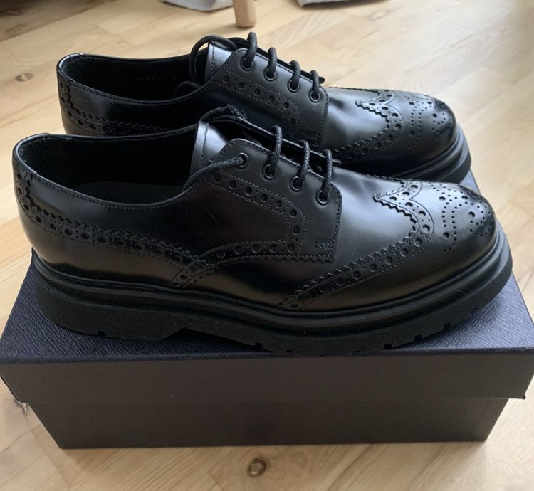Prada Brushed Leather Derby Brogue