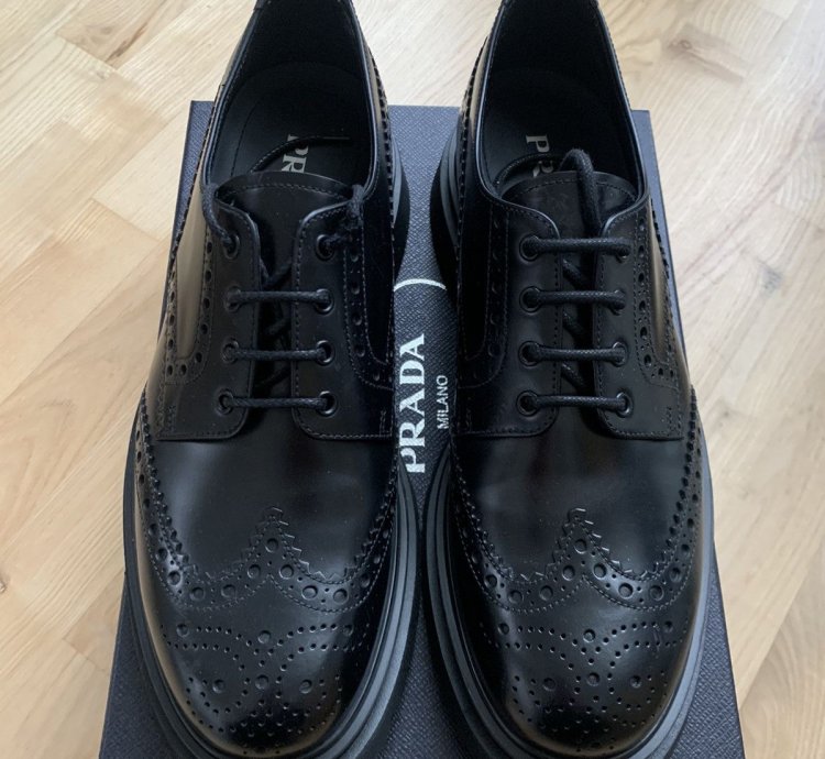 Prada Brushed Leather Derby Brogue