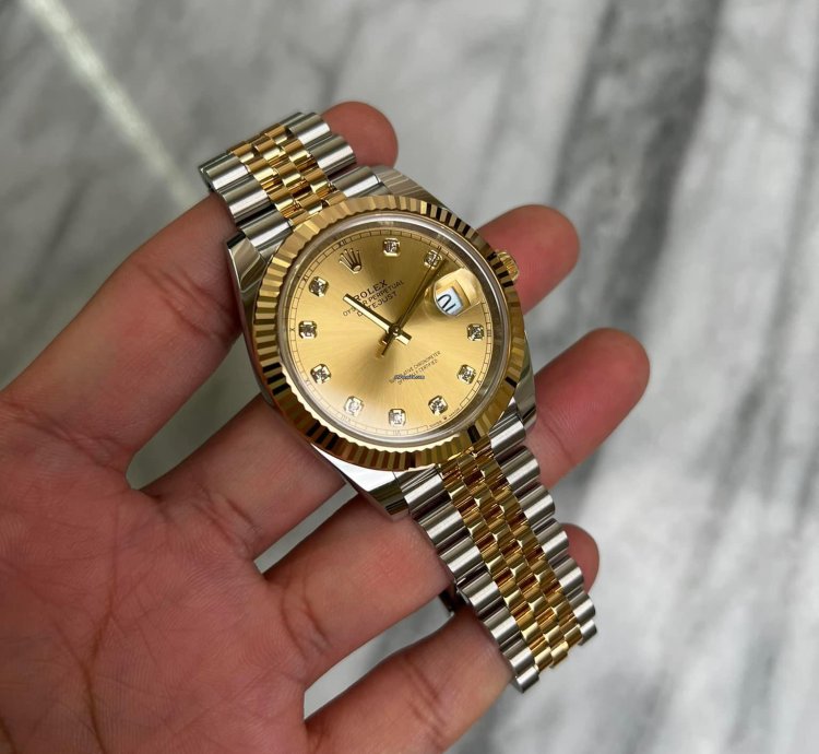 Rolex Datejust 41 Two Tone Jubilee Champagne Diamonds Bnib 2025