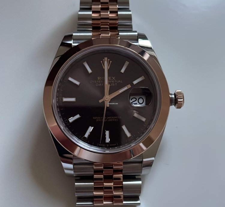 Rolex Datejust 41 Unworn 2025 Chocolate Dial Two Tone Rose Gold Jubilee