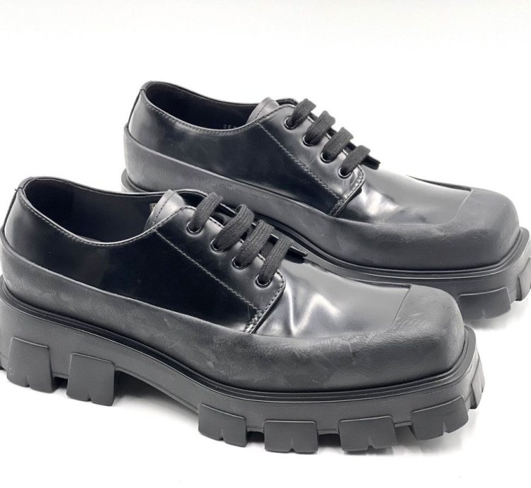 Prada Brushed Leather Lace-up Shoes