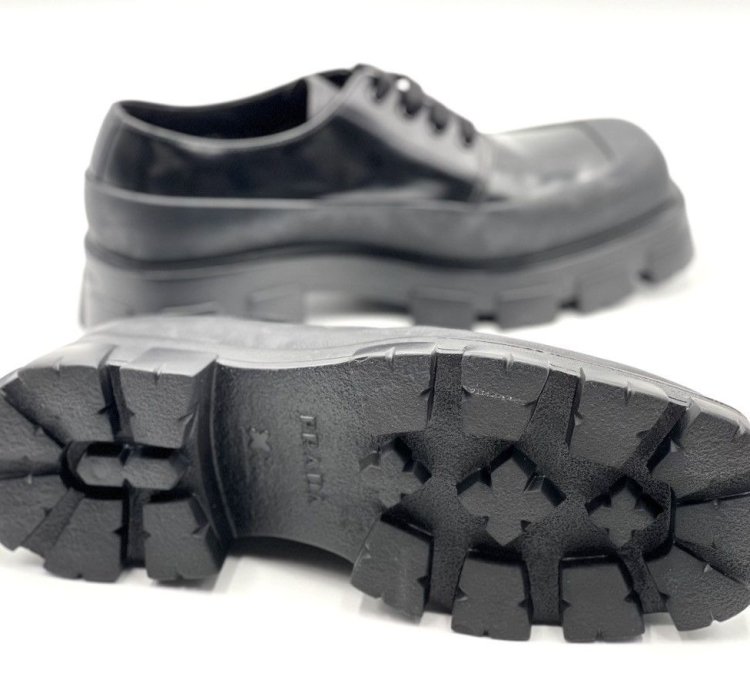 Prada Brushed Leather Lace-up Shoes