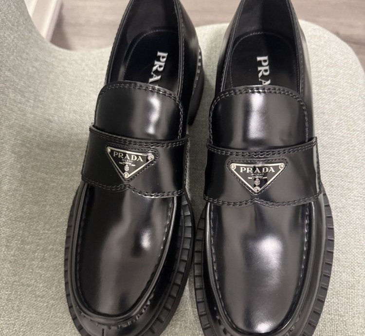 Prada Brushed Leather Loafers