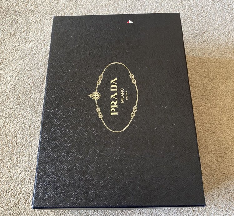Prada Brushed Leather Logo Loafers Chocolate White