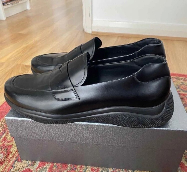 Prada Brushed Leather Sport Loafers