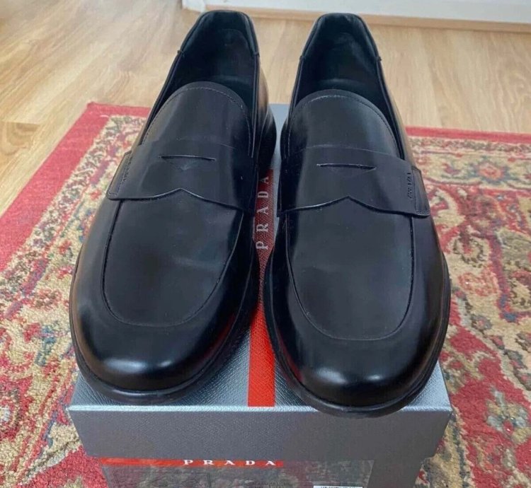 Prada Brushed Leather Sport Loafers