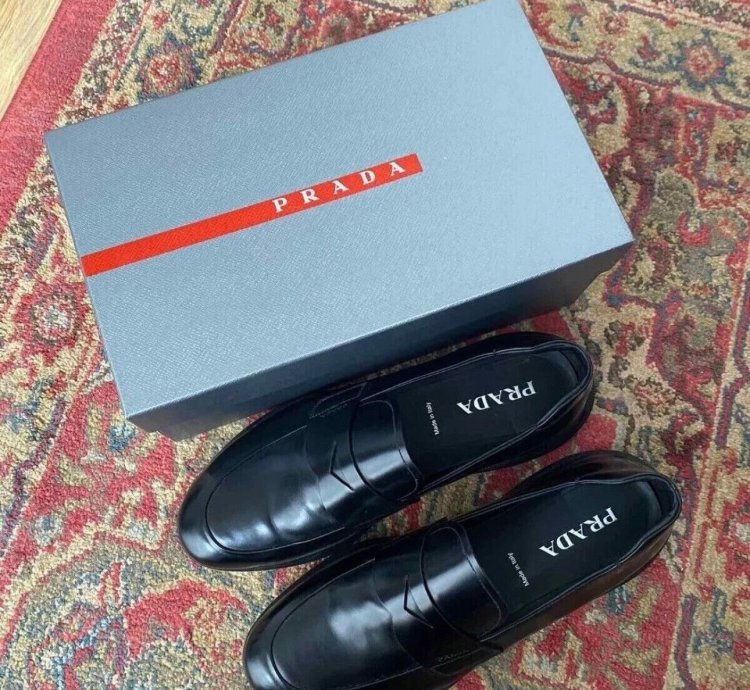Prada Brushed Leather Sport Loafers