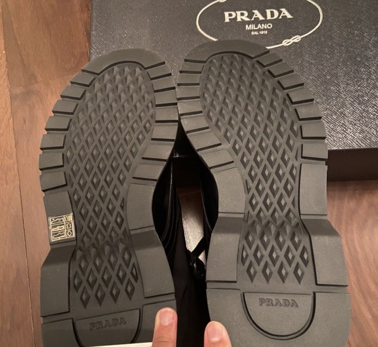 Prada Brushed Rois Leather Nylon Boots 9 5 Us