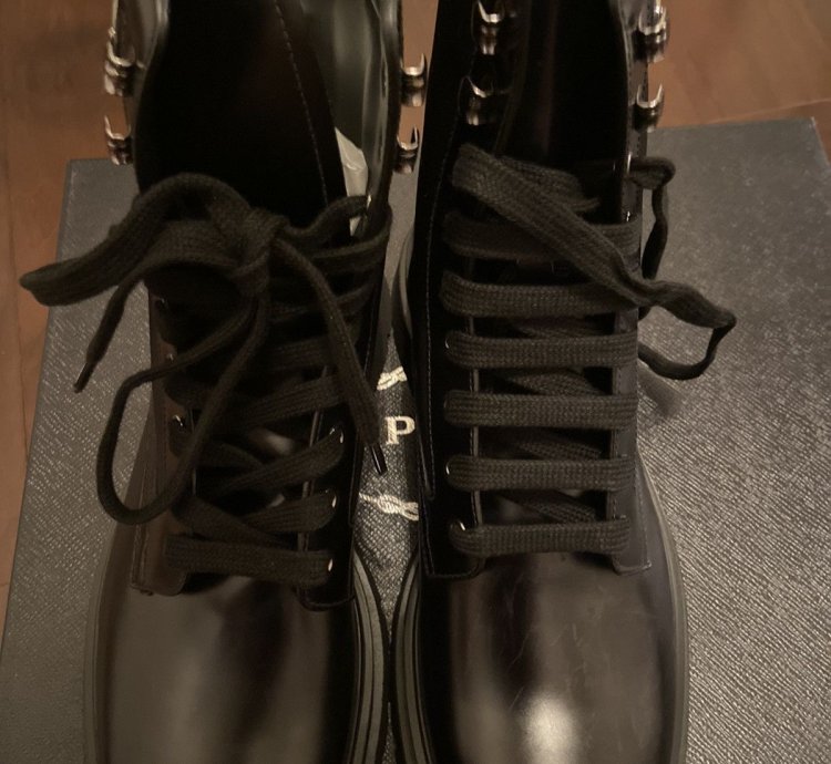 Prada Brushed Rois Leather Nylon Boots 9 5 Us