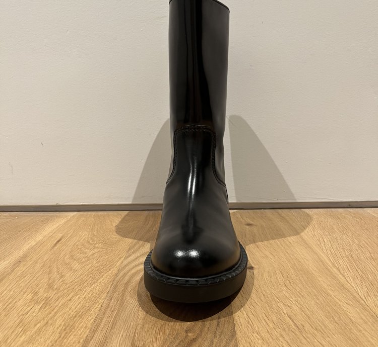 Prada Brushed-finish Mid-calf Boots - Black