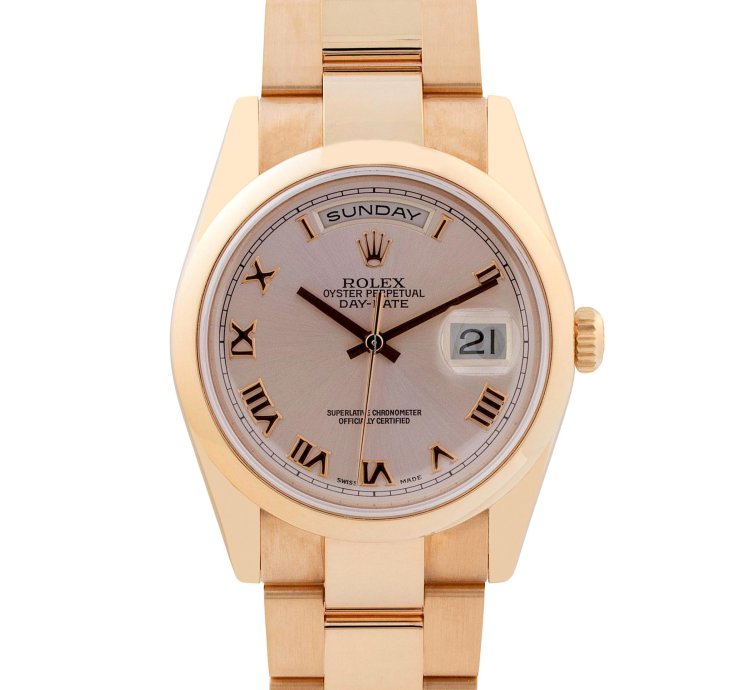 Rolex Day-date 36 36mm Rose Gold Roman Dial Unworn Box