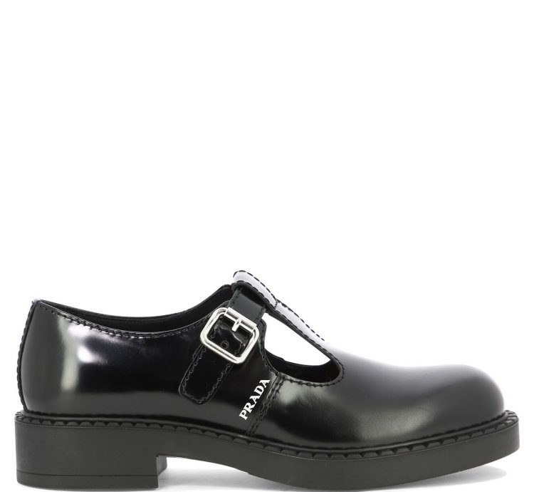 Prada Brushed-leather Mary Jane -strap Shoes Size Uk 7