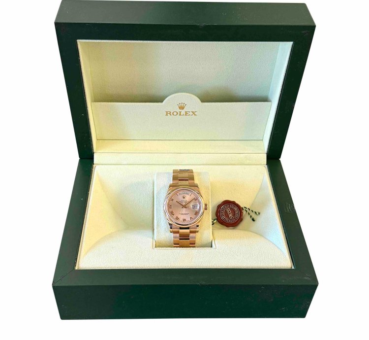 Rolex Day-date 36 36mm Rose Gold Roman Dial Unworn Box