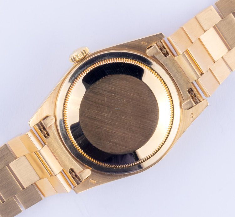 Rolex Day-date 36 Blue Vignette Diamond 18238 1988 full Set