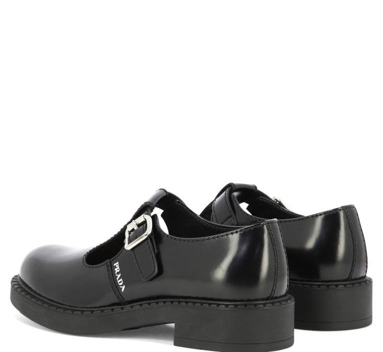 Prada Brushed-leather Mary Jane -strap Shoes Size Uk 9