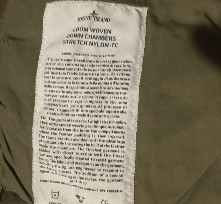 Stone Island Loom Woven Hooded Down Jacket Military Green