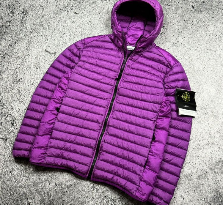 Stone Island Loom-wooven Chambers -nylon Down-tc Purple