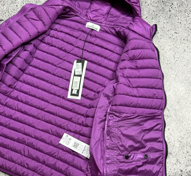 Stone Island Loom-wooven Chambers -nylon Down-tc Purple